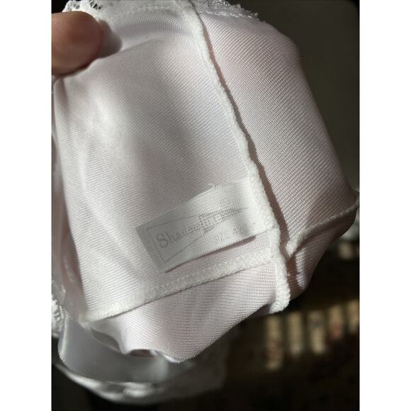 Vintage SHADOWLINE Full Figure Cream Lace Edge Slip Dress Sz 42 XL Retro Midi A - Picture 7 of 10